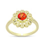 Inel din Argint 925 Placat cu Aur ( 3.1 grame ) cu Turcoaz Mohave 0.49 Carate