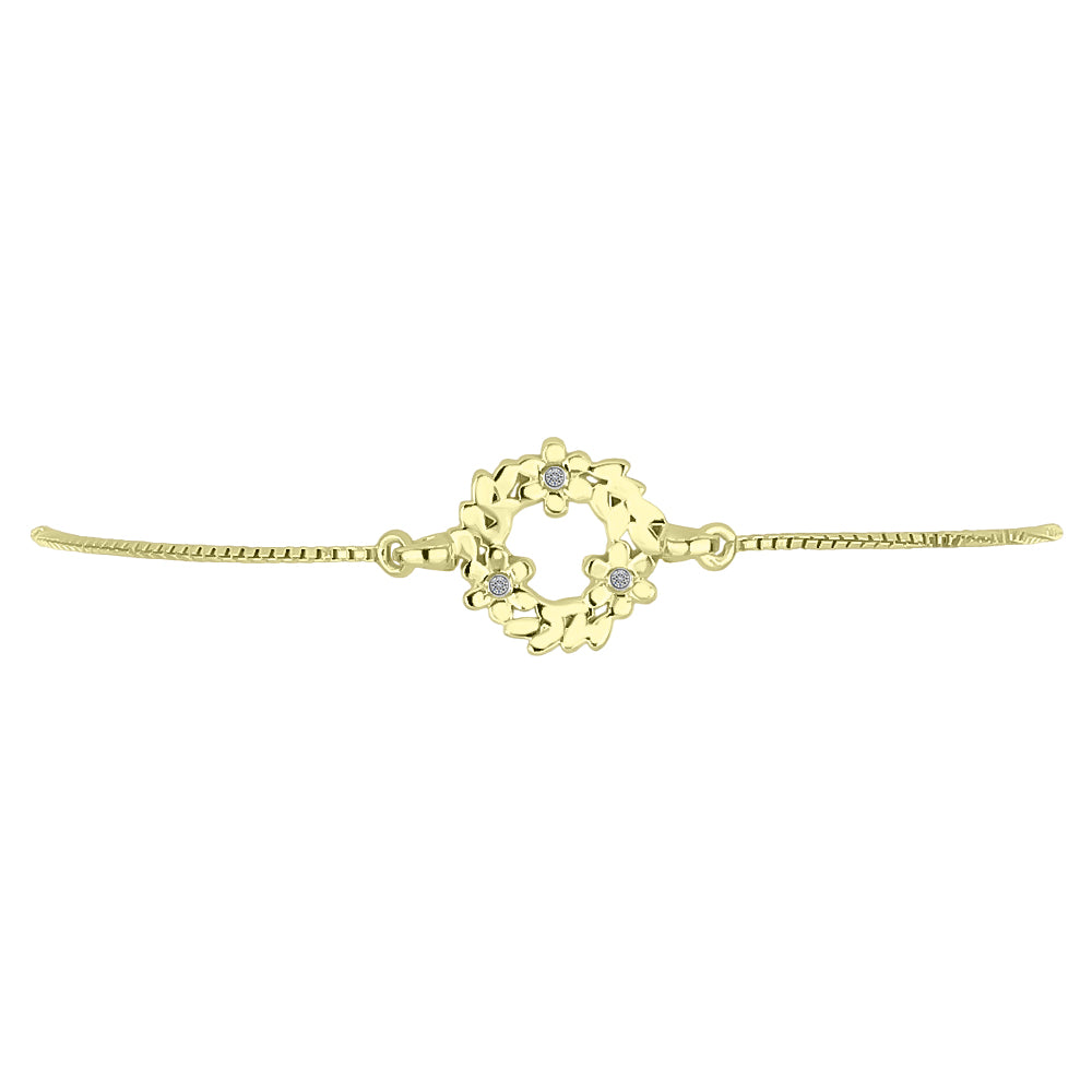 Brățară din Argint 925 Placat cu Aur ( 3.8 grame ) cu Diamant Alb 0.02 Carate