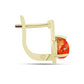 Cercei din Argint 925 Placat cu Aur ( 2.92 grame ) cu Turcoaz Mohave 1.49 Carate
