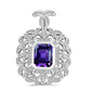Pandantiv din Argint 925 ( 3.98 grame ) cu Ametist Marocan și Topaz Alb 3.48 Carate