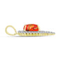 Pandantiv din Argint 925 Placat cu Aur ( 2.39 grame ) cu Turcoaz Mohave și Topaz Alb 2.58 Carate