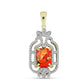 Pandantiv din Argint 925 Placat cu Aur ( 2.39 grame ) cu Turcoaz Mohave și Topaz Alb 2.26 Carate