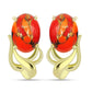 Cercei din Argint 925 Placat cu Aur ( 3.32 grame ) cu Turcoaz Mohave 2 Carate