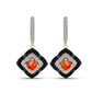 Cercei din Argint 925 Placat cu Aur ( 5.27 grame ) cu Turcoaz Mohave și Spinel Negru 2.09 Carate