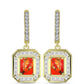 Cercei din Argint 925 Placat cu Aur ( 5.61 grame ) cu Turcoaz Mohave și Topaz Alb 4.47 Carate