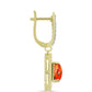 Cercei din Argint 925 Placat cu Aur ( 5.61 grame ) cu Turcoaz Mohave și Topaz Alb 4.47 Carate