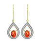Cercei din Argint 925 Placat cu Aur ( 3.63 grame ) cu Turcoaz Mohave și Topaz Alb 1.89 Carate