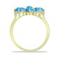 Inel din Argint 925 Placat cu Aur ( 3.14 grame ) cu Larimar(Piatra delfinului) și Topaz Alb 2.81 Carate