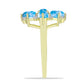 Inel din Argint 925 Placat cu Aur ( 3.14 grame ) cu Larimar(Piatra delfinului) și Topaz Alb 2.81 Carate