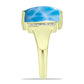 Inel din Argint 925 Placat cu Aur ( 4.51 grame ) cu Larimar(Piatra delfinului) și Topaz Alb 7.4 Carate