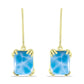 Cercei din Argint 925 Placat cu Aur ( 2.13 grame ) cu Larimar(Piatra delfinului) 7 Carate