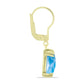 Cercei din Argint 925 Placat cu Aur ( 2.13 grame ) cu Larimar(Piatra delfinului) 7 Carate