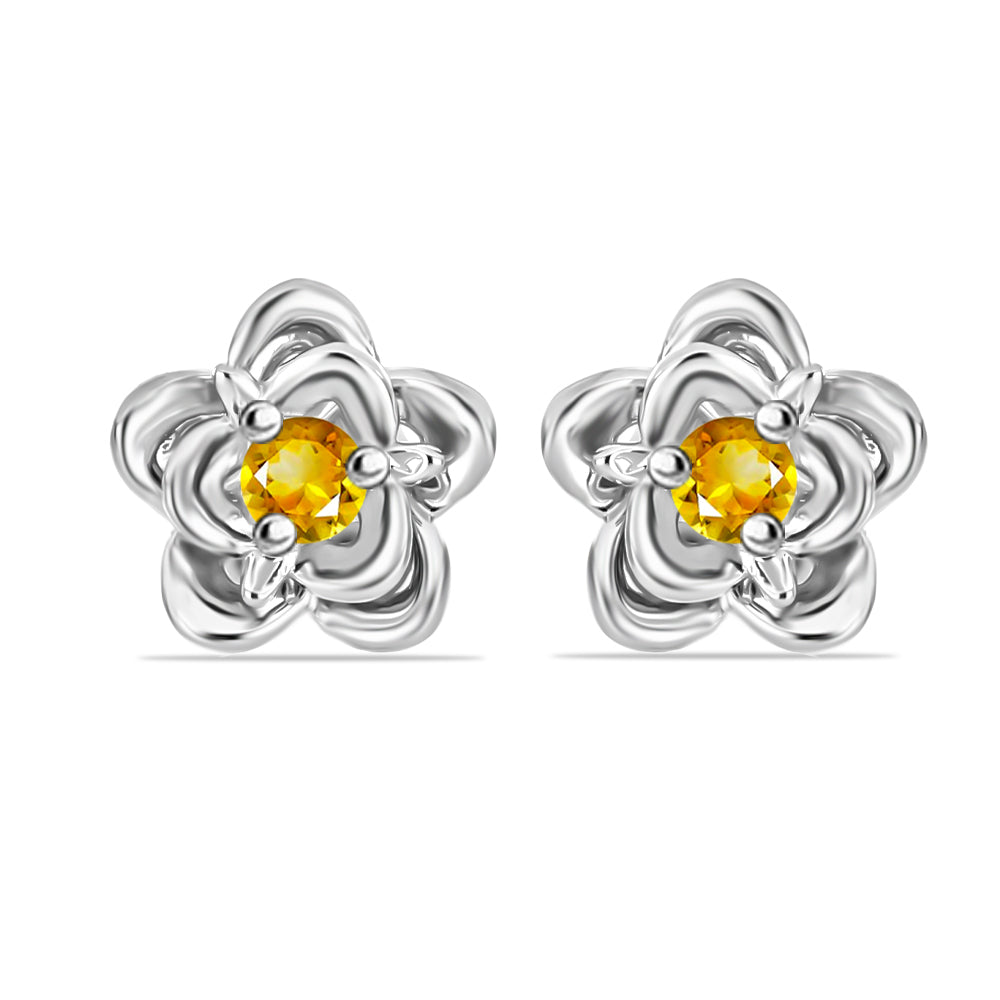 Cercei din Argint 925 ( 2.59 grame ) cu Citrin Rio Golden 0.22 Carate 1 