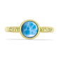Inel din Argint 925 Placat cu Aur ( 3.04 grame ) cu Larimar(Piatra delfinului) 1.52 Carate