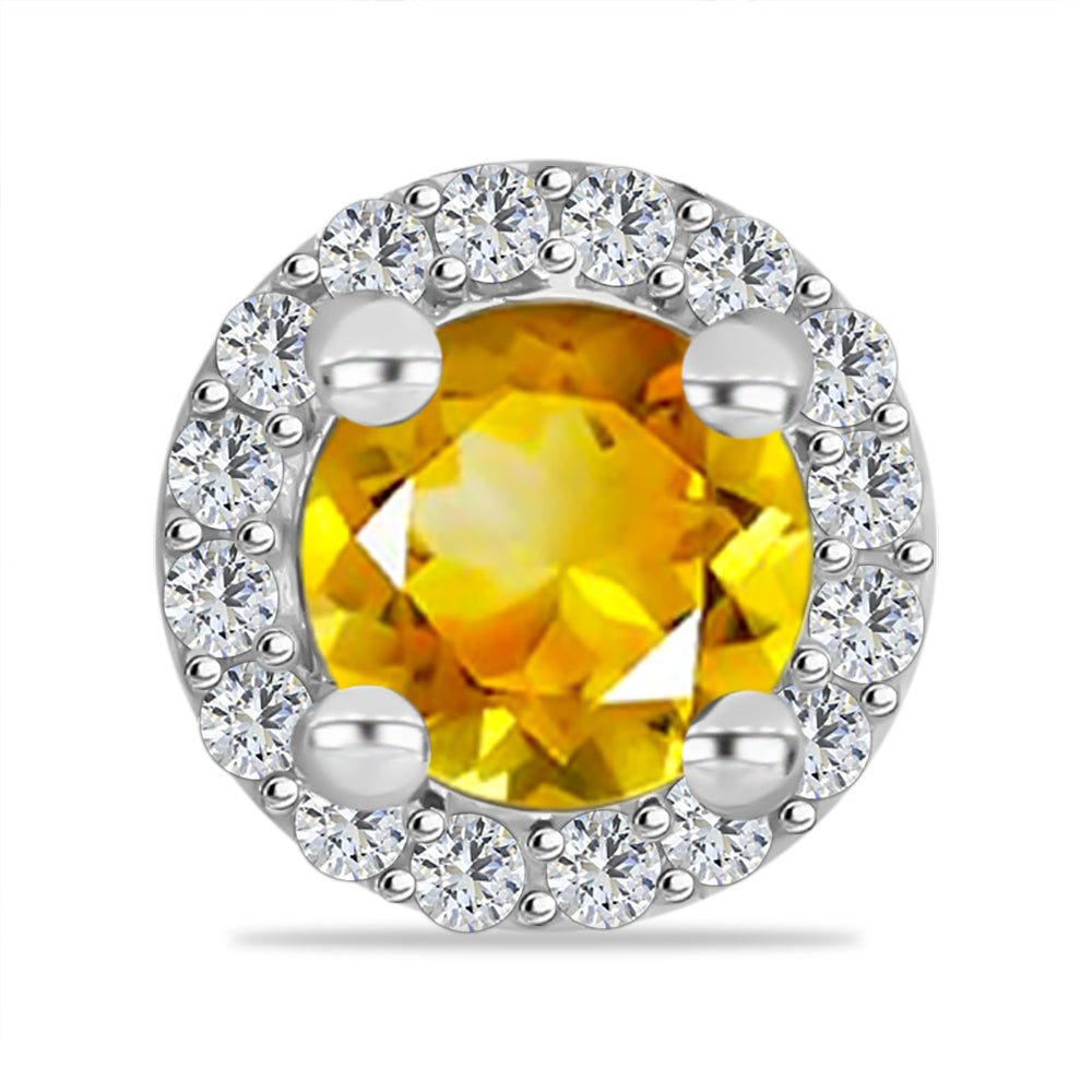 Pandantiv din Argint 925 ( 0.52 grame ) cu Citrin Rio Golden și Topaz Alb 0.63 Carate