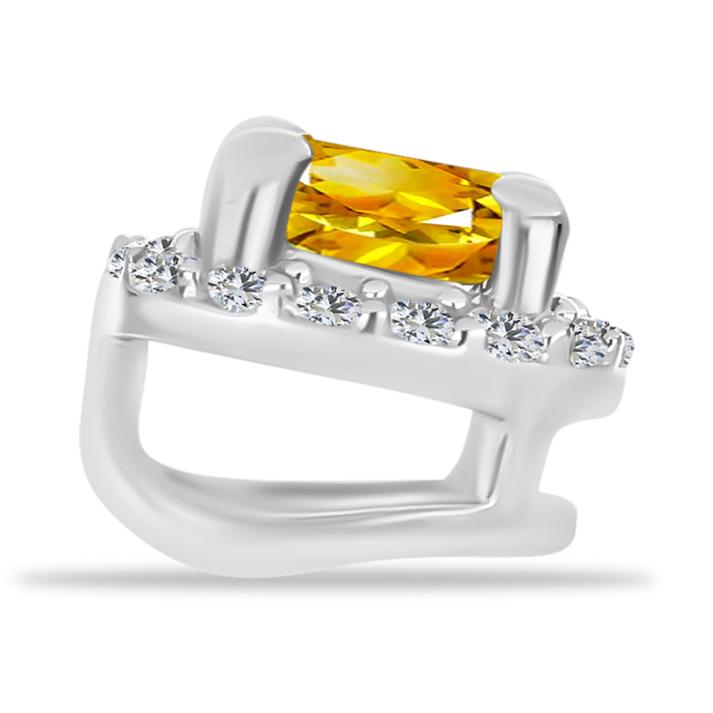 Pandantiv din Argint 925 ( 0.52 grame ) cu Citrin Rio Golden și Topaz Alb 0.63 Carate 2 