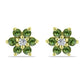 Cercei din Argint 925 Placat cu Aur ( 1.44 grame ) cu Safir verde și Topaz Alb 0.56 Carate