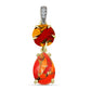 Pandantiv din Argint 925 Placat cu Aur ( 1.15 grame ) cu Turcoaz Mohave și Topaz Alb 3.33 Carate