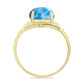 Inel din Argint 925 Placat cu Aur ( 5.88 grame ) cu Larimar(Piatra delfinului) 3.82 Carate