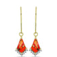Cercei din Argint 925 Placat cu Aur ( 2.21 grame ) cu Turcoaz Mohave și Topaz Alb 1.59 Carate