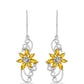 Cercei din Argint 925 ( 4.27 grame ) cu Citrin Rio Golden și Topaz Alb 2.64 Carate