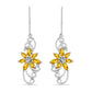 Cercei din Argint 925 ( 4.27 grame ) cu Citrin Rio Golden și Topaz Alb 2.64 Carate