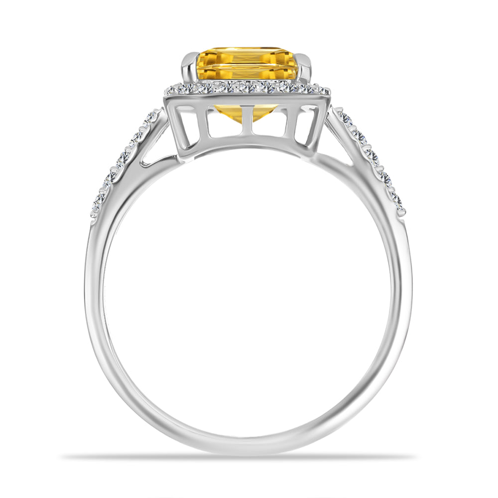 Inel din Argint 925 ( 2.41 grame ) cu Citrin Rio Golden și Topaz Alb 2.67 Carate 2 