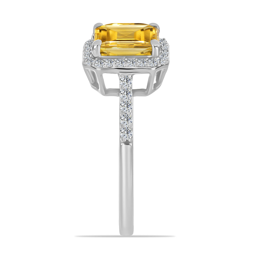 Inel din Argint 925 ( 2.41 grame ) cu Citrin Rio Golden și Topaz Alb 2.67 Carate 4 