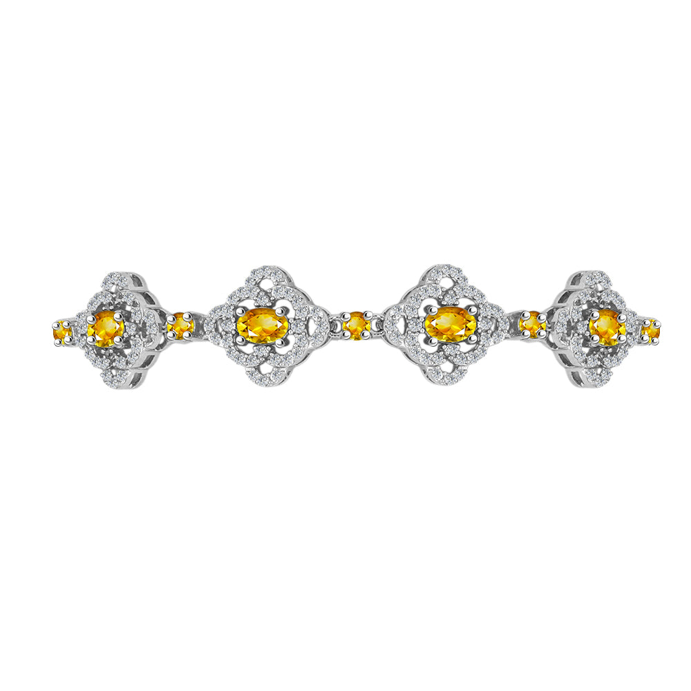 Brățară din Argint 925 ( 7.87 grame ) cu Citrin Rio Golden și Topaz Alb 3.02 Carate 2 
