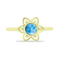 Inel din Argint 925 Placat cu Aur ( 1.84 grame ) cu Larimar(Piatra delfinului) 0.58 Carate
