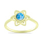 Inel din Argint 925 Placat cu Aur ( 1.84 grame ) cu Larimar(Piatra delfinului) 0.58 Carate