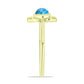 Inel din Argint 925 Placat cu Aur ( 1.84 grame ) cu Larimar(Piatra delfinului) 0.58 Carate