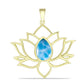 Pandantiv din Argint 925 Placat cu Aur ( 3.17 grame ) cu Larimar(Piatra delfinului) 2.3 Carate
