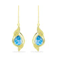 Cercei din Argint 925 Placat cu Aur ( 4.17 grame ) cu Larimar(Piatra delfinului) 3.7 Carate