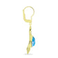 Cercei din Argint 925 Placat cu Aur ( 4.17 grame ) cu Larimar(Piatra delfinului) 3.7 Carate