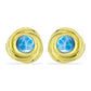 Cercei din Argint 925 Placat cu Aur ( 2.98 grame ) cu Larimar(Piatra delfinului) 1.15 Carate
