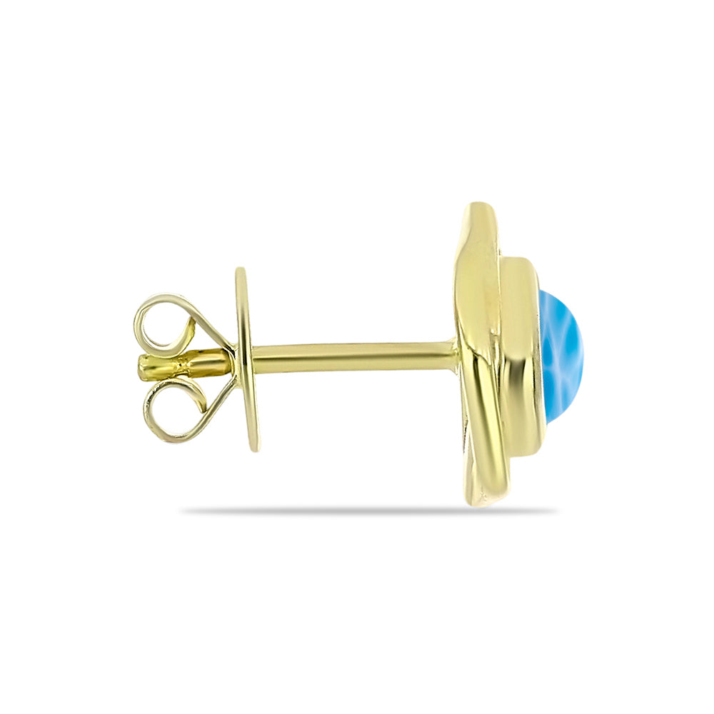 Cercei din Argint 925 Placat cu Aur ( 2.98 grame ) cu Larimar(Piatra delfinului) 1.15 Carate 2 