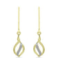 Cercei din Argint 925 Placat cu Aur ( 1.73 grame ) cu Diamant Alb 0.06 Carate