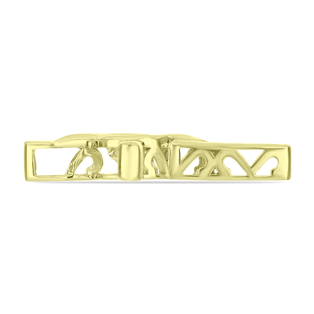 Cruce Pandantiv din Argint 925 Placat cu Aur ( 3.41 grame ) cu Diamant Alb 0.01 Carate 2 