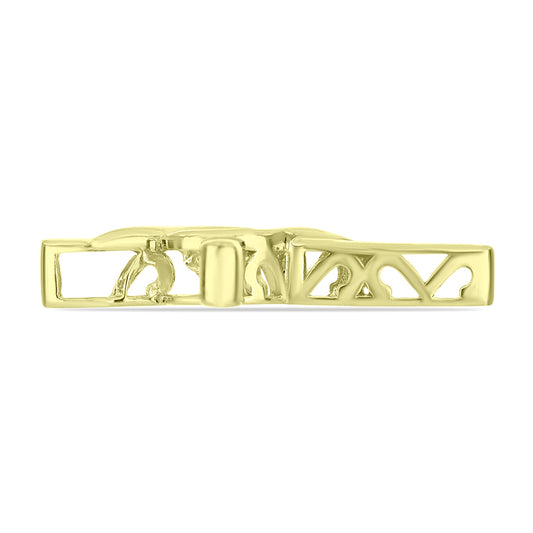 Cruce Pandantiv din Argint 925 Placat cu Aur ( 3.41 grame ) cu Diamant Alb 0.01 Carate