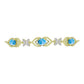 Brățară din Argint 925 Placat cu Aur ( 5.83 grame ) cu Larimar(Piatra delfinului) și Topaz Alb 4.13 Carate