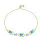 Brățară din Argint 925 Placat cu Aur ( 5.83 grame ) cu Larimar(Piatra delfinului) și Topaz Alb 4.13 Carate