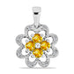 Pandantiv din Argint 925 ( 1.73 grame ) cu Citrin Rio Golden și Topaz Alb 0.5 Carate