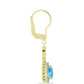 Cercei din Argint 925 Placat cu Aur ( 2.91 grame ) cu Larimar(Piatra delfinului) și Topaz Alb 2.57 Carate