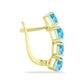 Cercei din Argint 925 Placat cu Aur ( 3.05 grame ) cu Larimar(Piatra delfinului) 2.26 Carate