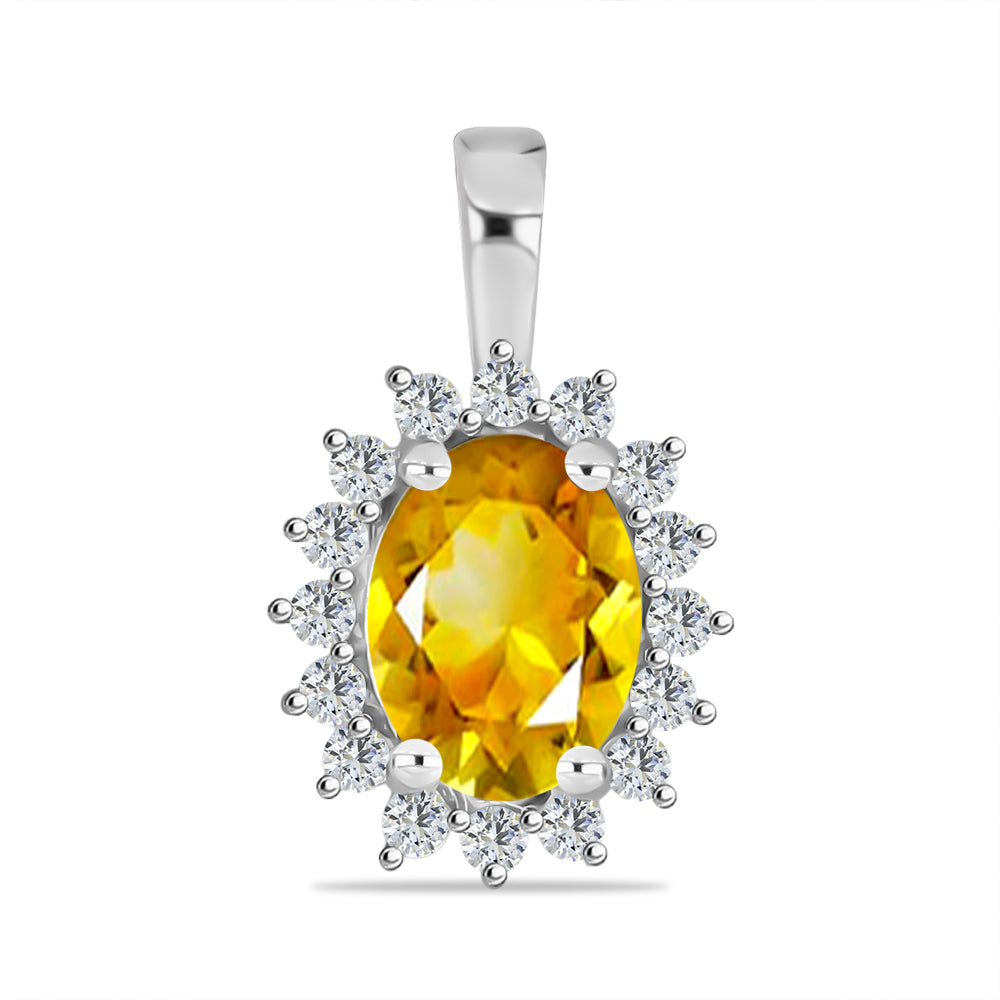 Pandantiv din Argint 925 ( 0.91 grame ) cu Citrin Rio Golden și Topaz Alb 1.41 Carate 1 