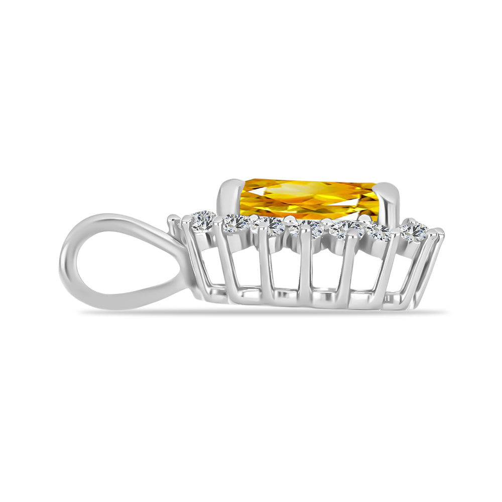 Pandantiv din Argint 925 ( 0.91 grame ) cu Citrin Rio Golden și Topaz Alb 1.41 Carate