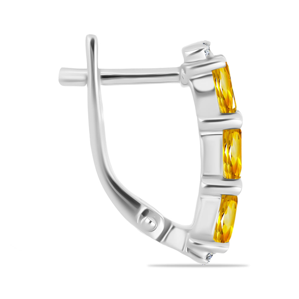 Cercei din Argint 925 ( 3.09 grame ) cu Citrin Rio Golden și Topaz Alb 1.37 Carate 2 