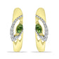 Cercei din Argint 925 Placat cu Aur ( 3.42 grame ) cu Safir verde și Topaz Alb 0.29 Carate