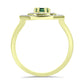 Inel din Argint 925 Placat cu Aur ( 2.85 grame ) cu Turmalină Verde și Topaz Alb 0.76 Carate